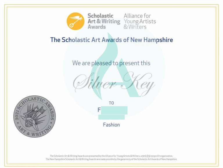38 awards in 2020 Scholastic Art and Writing Awards! 5 Silver Key 1