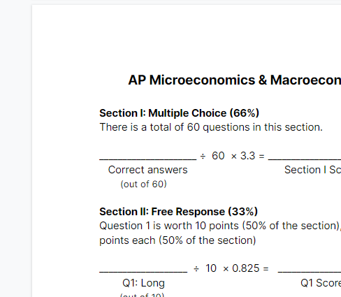 scoring worksheet