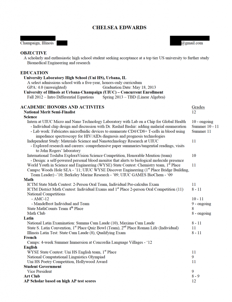 Create An Impressive Resume for College Applications 1 resume example 2