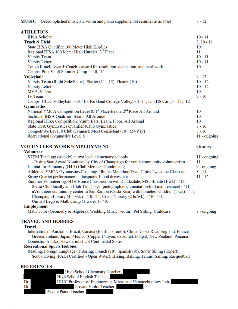 Create An Impressive Resume for College Applications 2 resume example