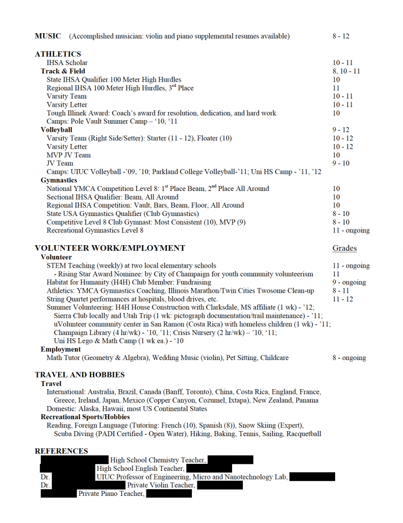 resume example