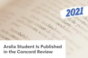 Aralia Student Is Published in the Concord Review