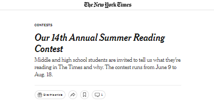 nyt summer reading 2023 screenshot