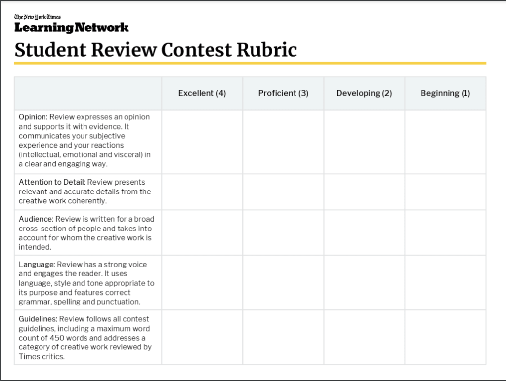 Nyt review contest screenshot3