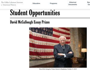 David McCullough Essay Prizes website