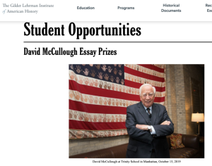 David McCullough Essay Prizes Preparation