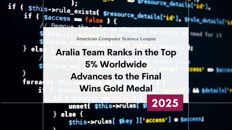 Aralia Team Ranks in the Top 10 Worldwide Advances to the Final and Wins Gold Medal