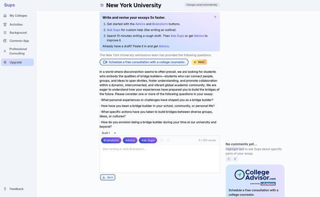 Do You Know Sups, U.S. News’ Latest AI College Advising Tool? 2 Sups 2