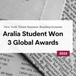 New York Times Summer Reading Contest Aralia Student Earns Honorable Mention