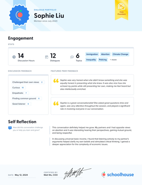 Everything You Need to Know About Dialogue Portfolios - A New Addition to 2025-2026 College Admissions 1 Schoolhouse Website