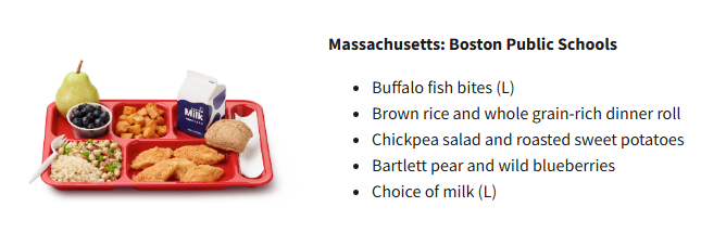 马萨诸塞州波士顿公立学校午餐餐盘