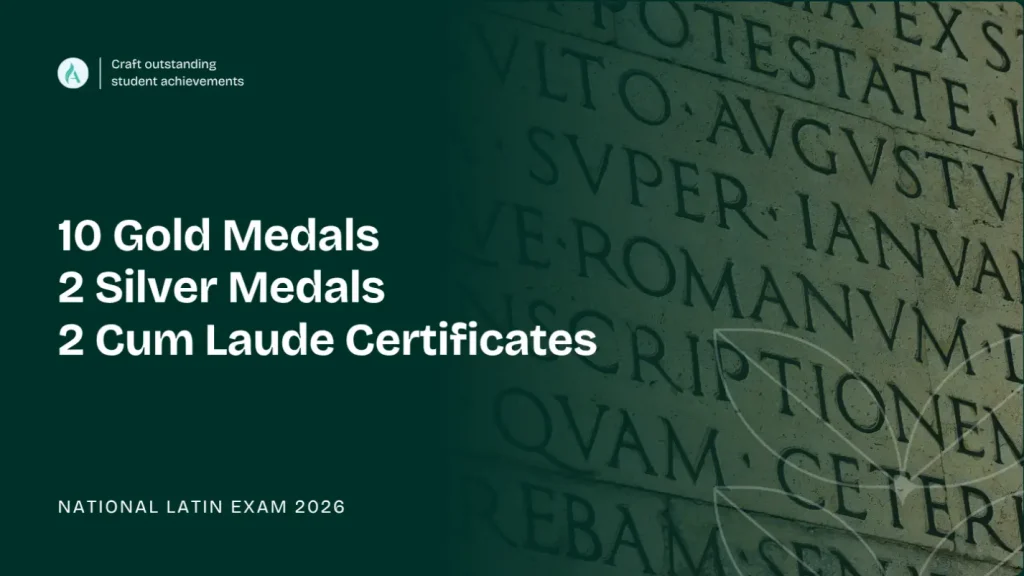 SPJ/JEA High School Essay Contest 2 Aralia Students Win 14 Awards in the National Latin Exam 2026