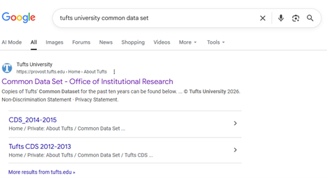 Tufts Google Search