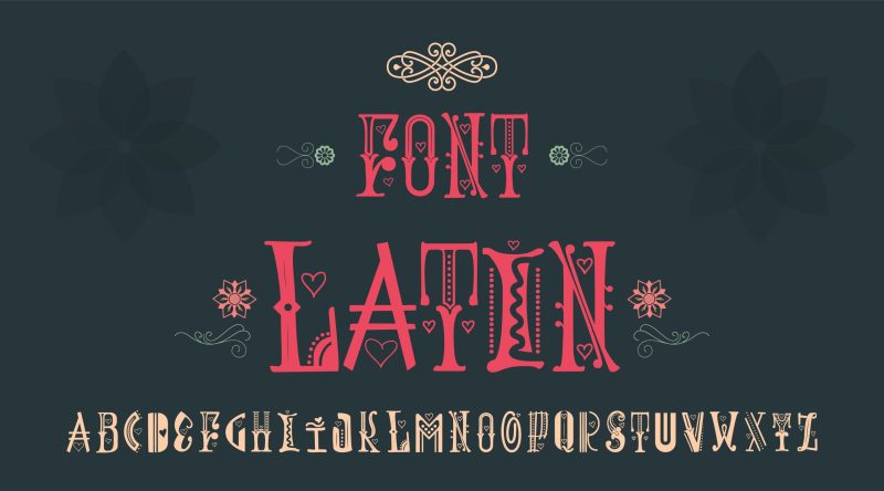 Vintage font - Latin. Handmade for logos, badges can be issued a corporate identity. And also sign a postcard. For your design.