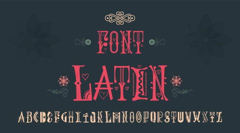 Vintage font - Latin. Handmade for logos, badges can be issued a corporate identity. And also sign a postcard. For your design.